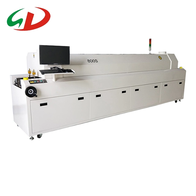 8 Zones Reflow Oven SMT BGA Chip Laptop and Motherboard Reflow Soldering Machine for LED Line